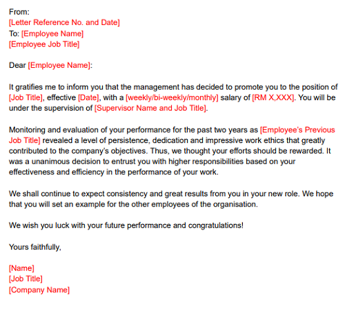Job Promotion Letter